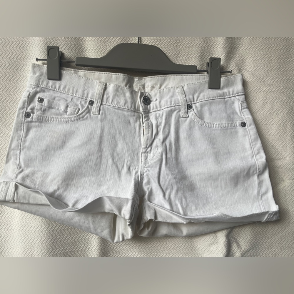 7 for All Mankind Jean Shorts in White